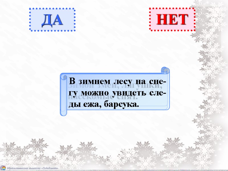 Чем больше снега, тем легче зимовать  растениям. Зимой воздух чистый, в нём мало